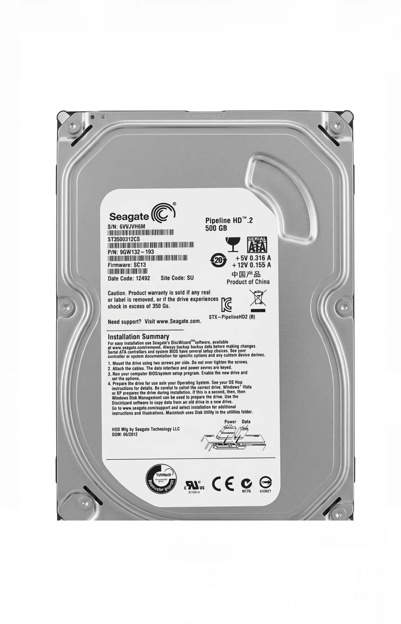 Seagate 500 GB 3.5″ SATA III hard disk
